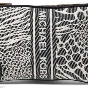 Michael Kors womens Jet Set Charm Large Top Zip Wristlet Black Multi One Size